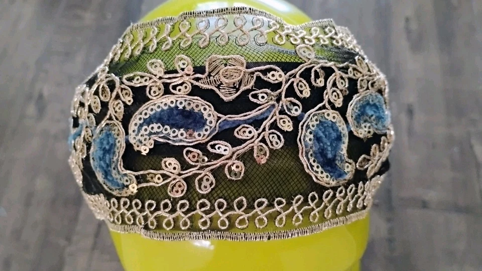 Diadema Boutique Bordada Ancha Encaje Boho Étnica Retro Nueva con Etiquetas Envío Gratis Foto 3 de 4