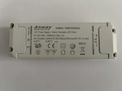ANWAY HW03-700F25SDA  Ersatztrafo LED Power Supply /Switch Dimmable Led Driver