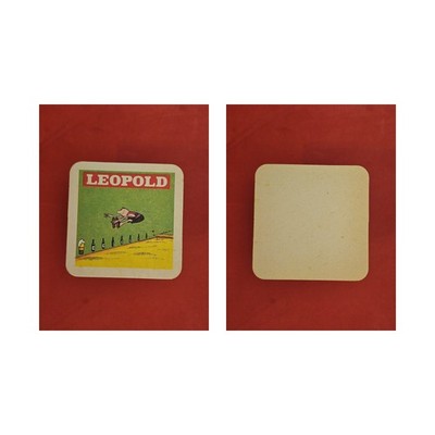 Leopold Weitsprung Flaschen Brauerei Bierdeckel Beermat
