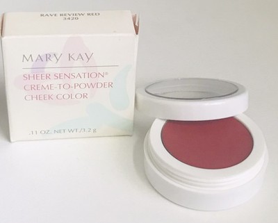 New In Box Mary Kay Sheer Sensation Creme to Powder Cheek Color Rave Review Red
