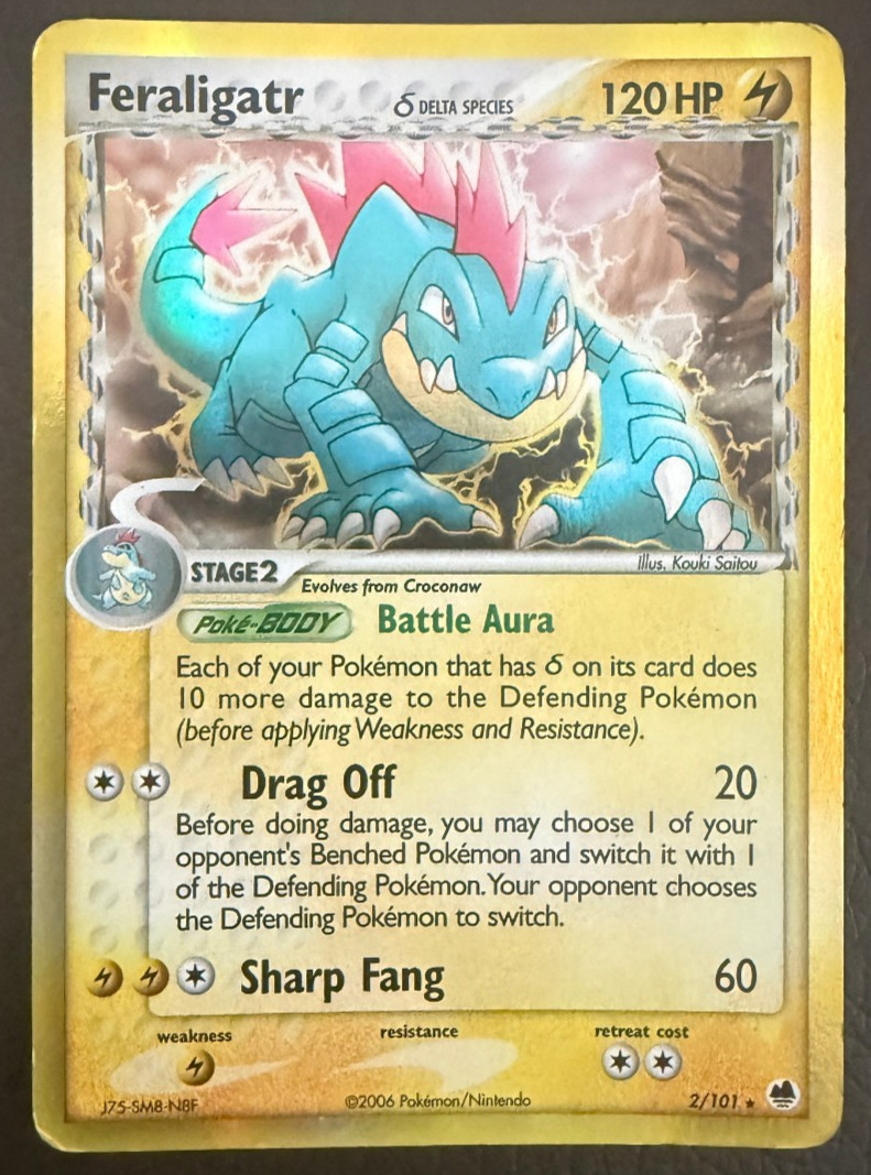 Pokemon Feraligatr (Delta Species) 2/101 Dragon Frontiers Reverse Holo - 2006