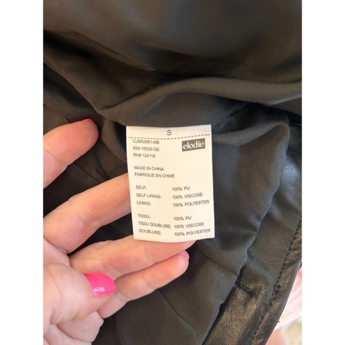 Elodie Black Faux Leather Motorcycle Jacket, Size S 4-6 NEW - Picture 8 of 9