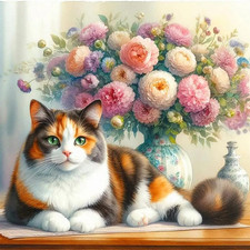 Cat Diamond Painting Kits for Adults, 5D DIY Diamond Art Kits for Beginners, Ful
