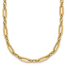14k Yellow Gold Polished Fancy Link Necklace