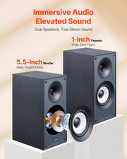 Active Powered Bookshelf Studio Monitor Speakers 25W x2 | Bluetooth Coaxial Ster