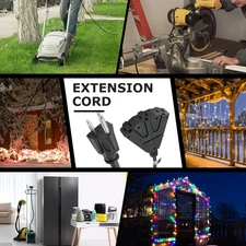 3-Outlets Indoor Outdoor Extension Cord, 3 Prong 13A Weatherproof Power Cord ...