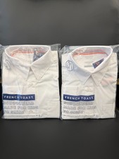 NEW NWT French Toast Boys White Long Sleeve School Uniform Shirt Set of 2 PCS