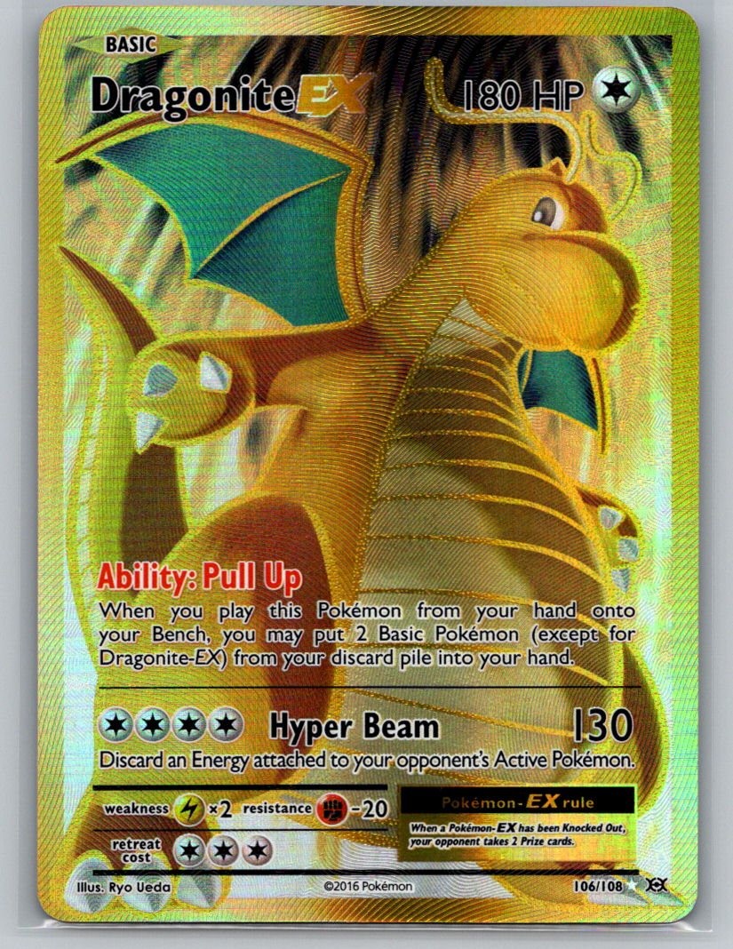 Dragonite EX (Full Art) Holo Ultra Rare XY - Evolutions 106/108 NM
