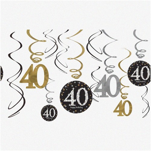 12 Party Sparkle Swirls Decorations
