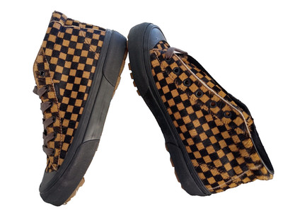VANS OG G.I LX PONY HAIR UPPER MATERIAL CHECKERBOARD SHOES SIZE: MEN 7- WMS 8.5