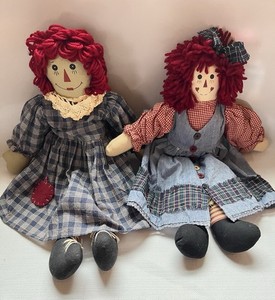 Lot Of 2 Vintage Unicorn Merchandise Raggedy Ann Dolls See Pictures!