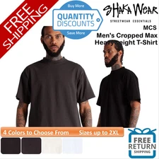 🔥 Shaka Wear Men's Cropped Max Heavyweight T-Shirt Short Sleeve Up To 2XL MCS