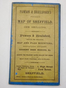 c1895 PAWSON & BRAILSFORD'S Pocket MAP - City of SHEFFIELD - vgc