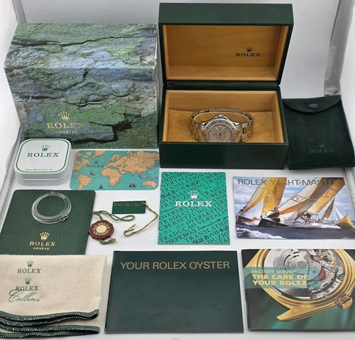 40mm Rolex Yacht Master Oyster Perpetual Date Watch Platinum Automatic Men 16622