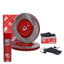 Kit dischi freno e pastiglie anteriori + detergente per ALFA ROMEO 159