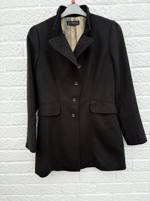 Peruvian Connection Black 3/4 Length Alpaca/ Wool Mix Coat Size UK
