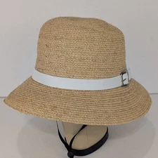 Tilley Raffia Palm Straw Sun Hat Women's Medium Woven Packable Pocket Buckle