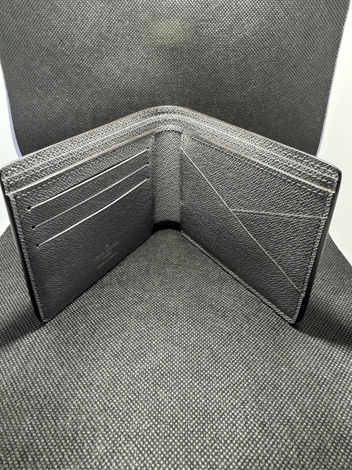 LOUIS VUITTON Multiple Wallet Bifold Taiga Leather Glacier M32809 Discontinued - Image 4 of 4