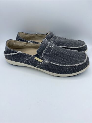 Gecko Man Walk Hero Shoes Men's 14 Gray Canvas Comfort Boat Loafer Convertible - Foto 1 di 6