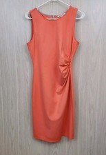KENNETH COLE Sleeveless A-Line Dress Coral Blush Orange 6 Exposed Double Zipper