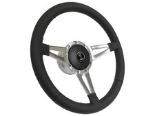 1984-2004 Ford Mustang Cobra 9-bolt Leather Steering Wheel Kit Slotted 3-spoke