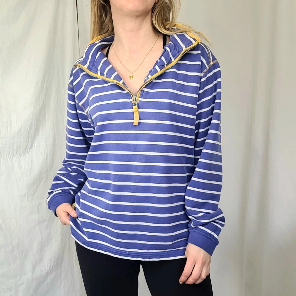 purple striped sweatshirt