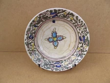 Ancien Plat coupe céramique d'Iznik Turquie ottoman Kadjar perse à déterminer