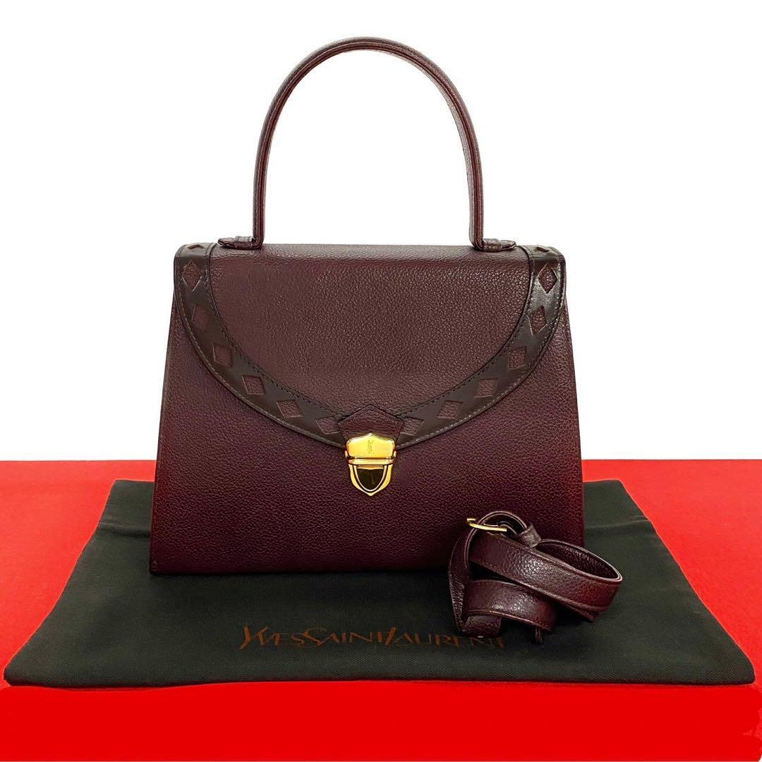 Borsa a tracolla YSL Yves Saint Laurent in pelle bordeaux a 2 vie vintage