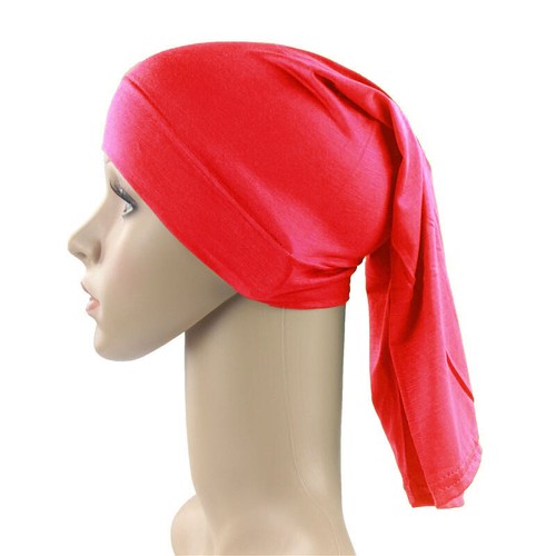 Muslim Women Hijab Under Scarf Inner Cap Bone Bonnet Neck Cover Cap Head Wrap - Picture 67 of 107