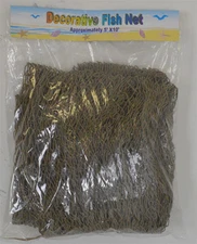 5' Feet x 10' Feet Tan Fish Net Hanging Decorative Fishing Large Brown Accent