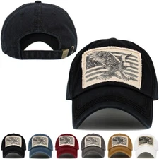 EAGLE FLAG Vintage Distressed Hat Baseball Cap
