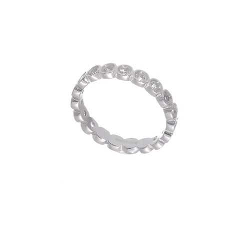 Silver Stackable Expressions White Topaz Ring QSK389 - Video 1 of 1