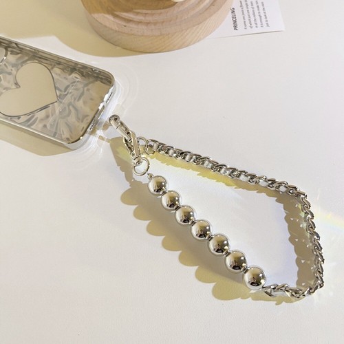 Silver Beads Mobile Phone Strap Hanging Cord Mobile Lanyard Phone Pendant - Zdjęcie 6 z 11