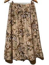 VTG Hawaiian Floral midi skirt Medium Waist 25-30 Modest Elastic Cottage core