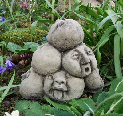 Stone Garden Comedy Head Pile Up Funny Pebble Heads Rock Faces Ornament Stone Garden Comedy Head Pile Up Funny, Stone Faces Garden Ornaments