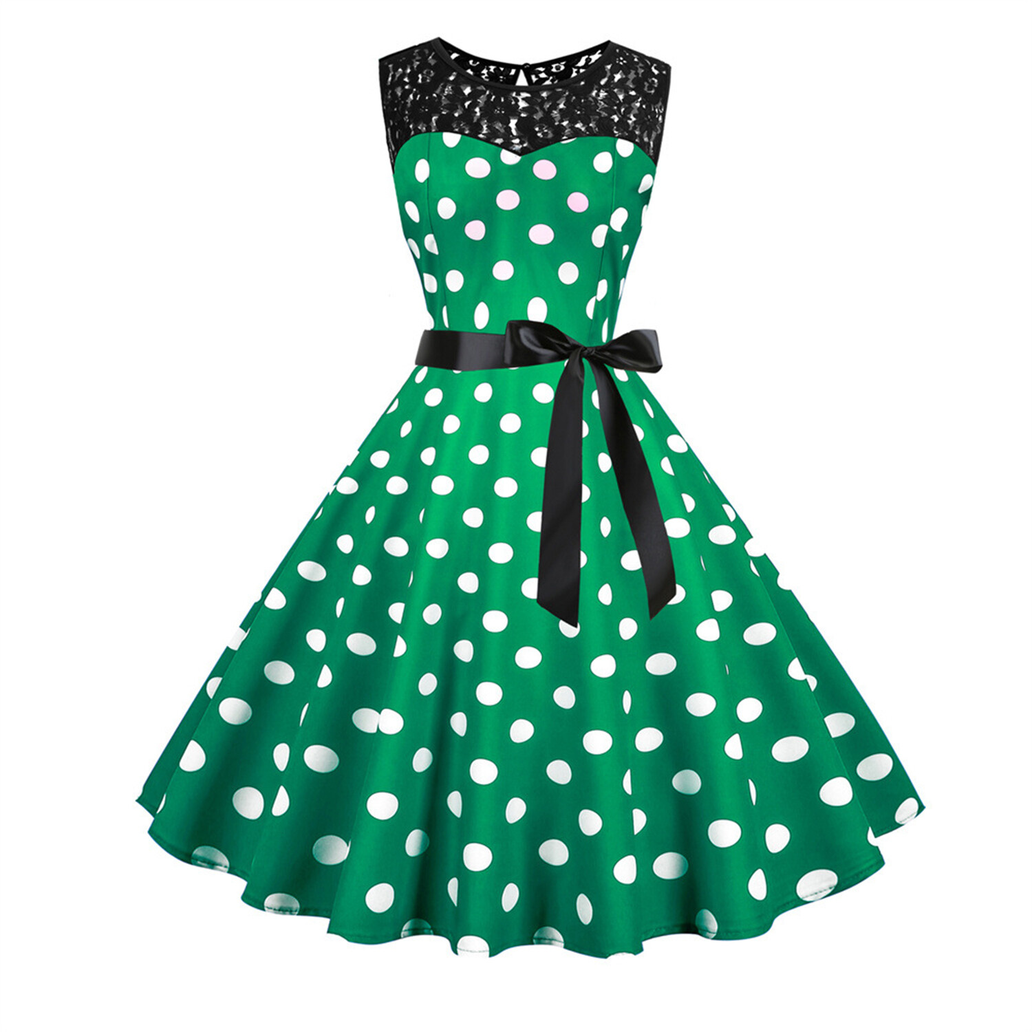 Sexy Summer Lace Elegant Party Dress Women O-Neck Vintage Swing Rockabilly Dress image 10