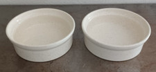 2 Cream Colored Speckled Ceramic Bowls Made In The USA 5.75" Vintage
