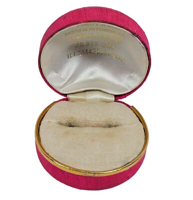Vintage Jaines Jewelry Store Presentation Ring Box Bangkok Thailand Pink
