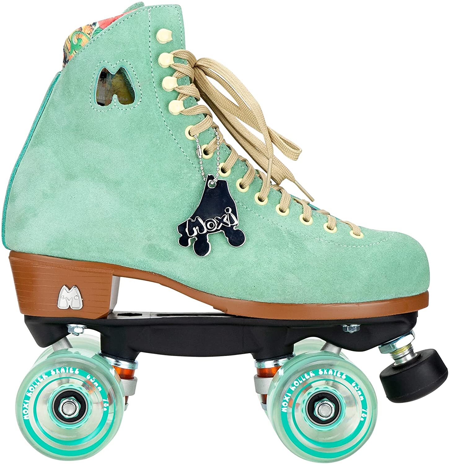 Moxi Lolly Floss Green Suede Leather Quad Fashion Roller Ska