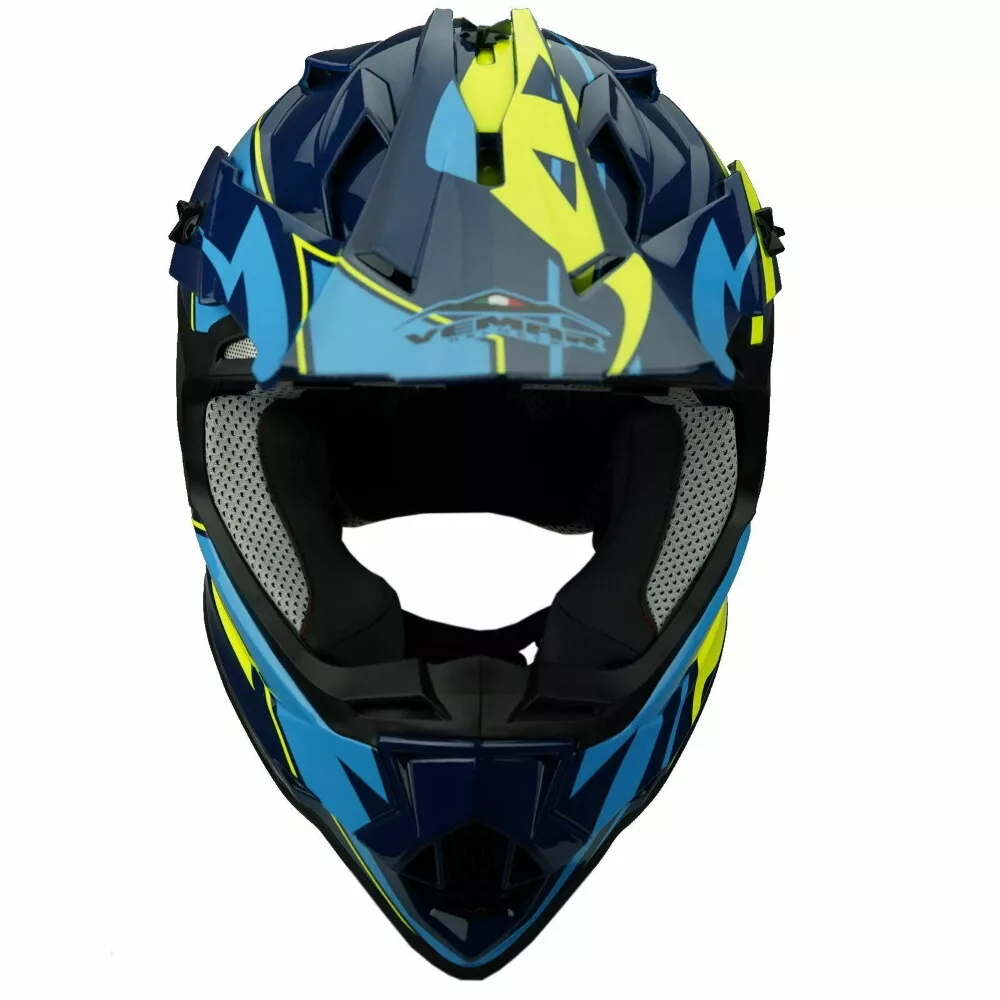 Vemar MX Motocross Helmet TAKU EYE Blue Yellow Off Road Enduro