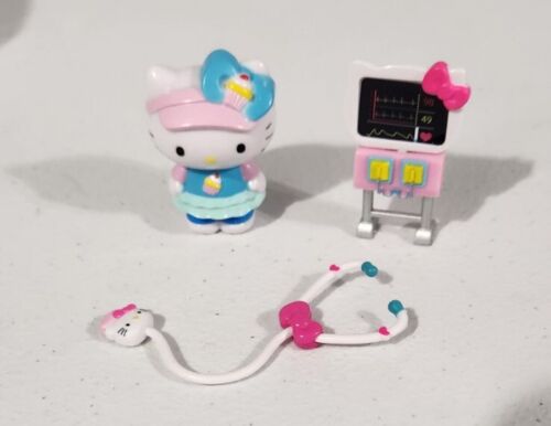Hello Kitty Costumes Collectible Mini Figure Sanrio 2013 Ice Cream Nurse Parts - Picture 1 of 6