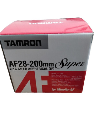 Tamron AF 28-200mm F/3.8-5.6 Super Zoom Lens for Minolta-AF (Used, In Box)