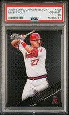 ⚾️Mike Trout 2020 Topps Chrome Black Base Card #100 Los Angeles Angles 🔥PSA 10