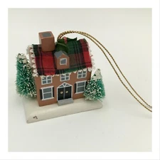 Vintage Kurt S. Adler Wooden House Christmas Ornament 1987 Taiwan ROC Trees 2"