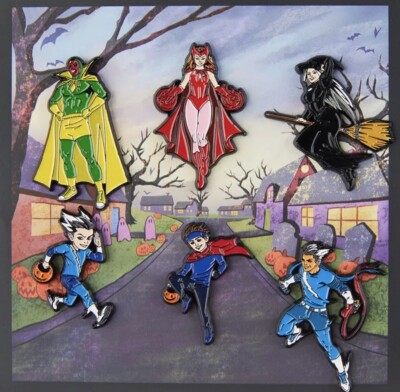 Marvel WandaVision Wanda Maximoff Scarlet Witch 6 Metal Enamel Pin Set