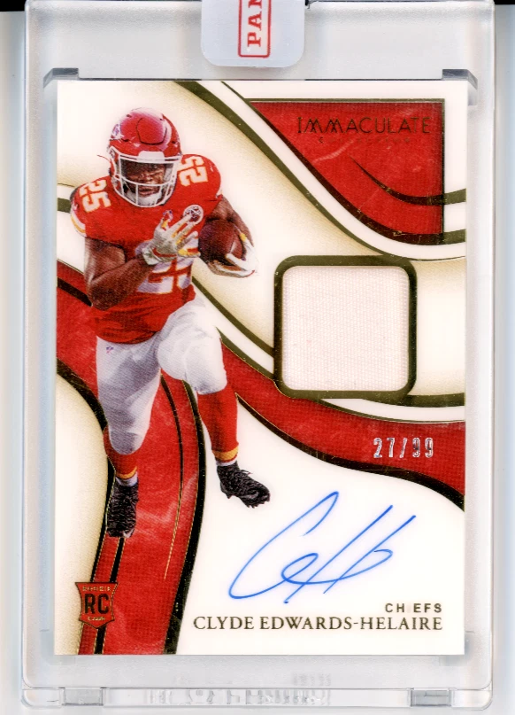 Clyde Edwards-Helaire Panini Immaculate Collection Immaculate Signature Patches Rookie #ISP11 Base