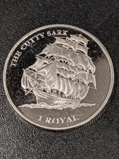 2021 1 Royal British Indian Ocean Cutty Sark Crown Coin in Capsule UNC