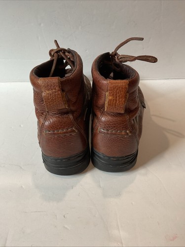 Justin Mens Moc Toe Chukka Boots #991 Leather Brown Rustic Lace Up Size 8 M - Picture 4 of 8