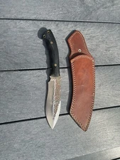 CFK IPAK Handmade D2 Custom Hammer Marked  Unique Hunting Camping  Sport Knife