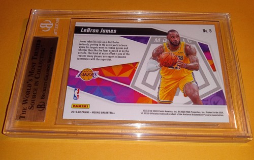 2019-20 Panini Mosaic Give & Go #8 LeBron James Lakers BGS 9.5 Gem Mint - Imagen 2 de 2